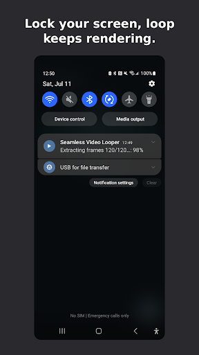 Android notification showing video rendering progress.
